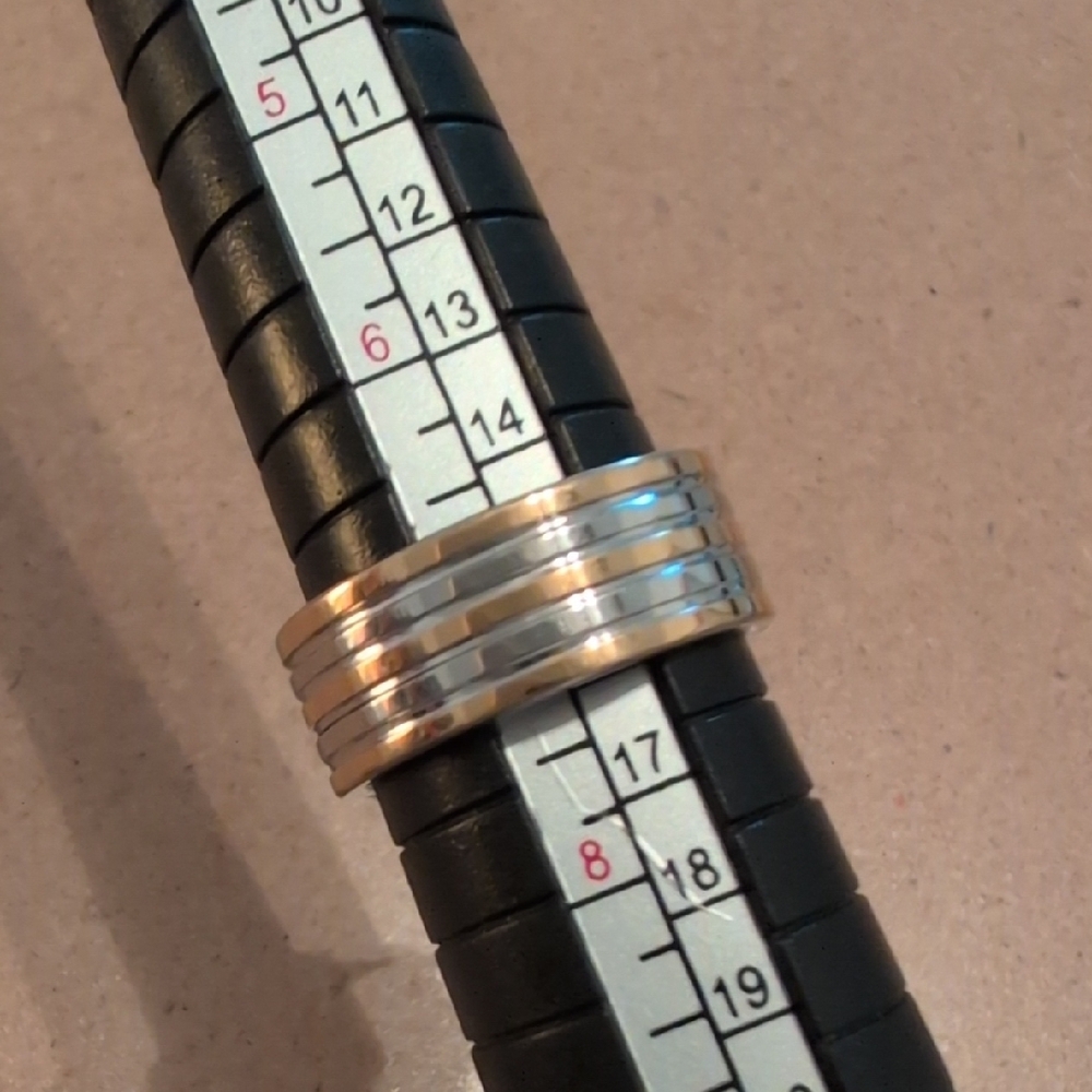 Stainless Steel Elegant Two-Tone Band Ring